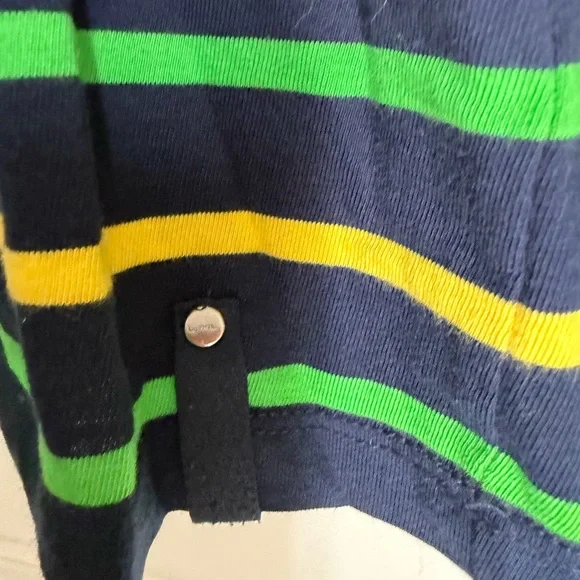 Ralph Lauren active M Navy Shirt with Green and Yellow Stripes casual travel - Picture 8 of 9